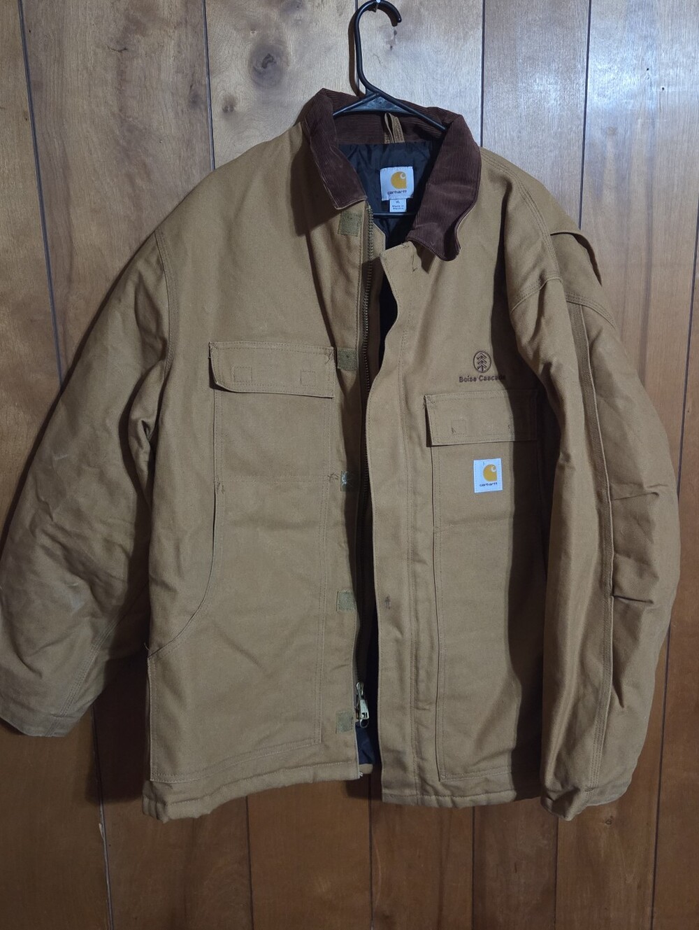 Carhartt Canvas Work Farm Trucker Chore Jacket Coat Long Mens XL